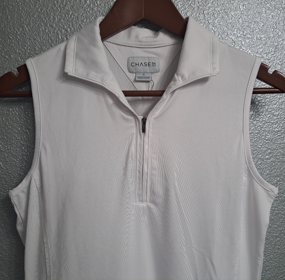 Chase 54 White Sleeveless Zip Up Collared Top  Size S - Picture 2 of 13